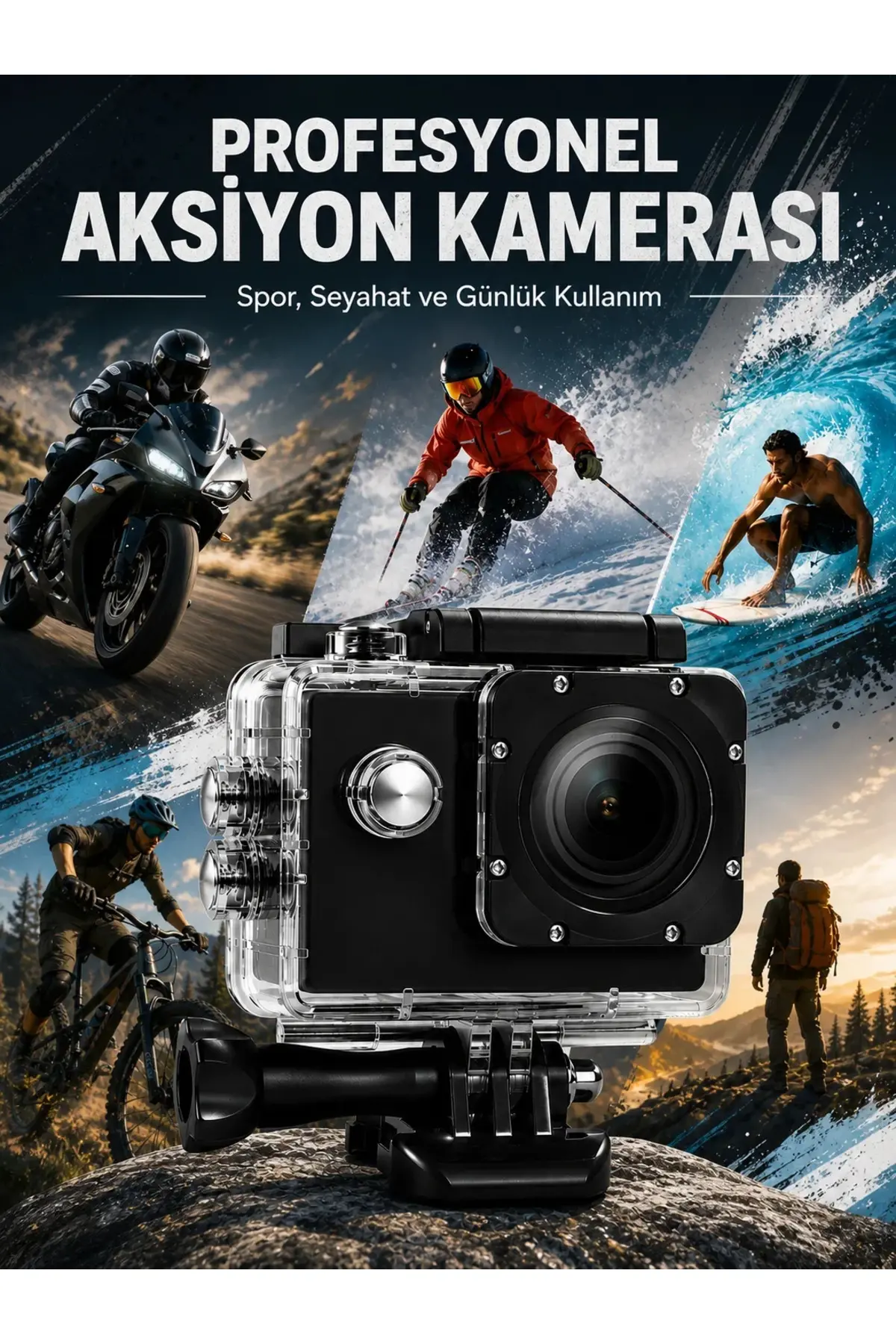 Yüksek Görüntü Kalitesi Sunan 1080P Full HD Aksiyon Kamerası