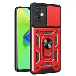 İnfinix Hot 30 4g Kılıf Pars Lens Yüzüklü Silikon - Kırmızı-1