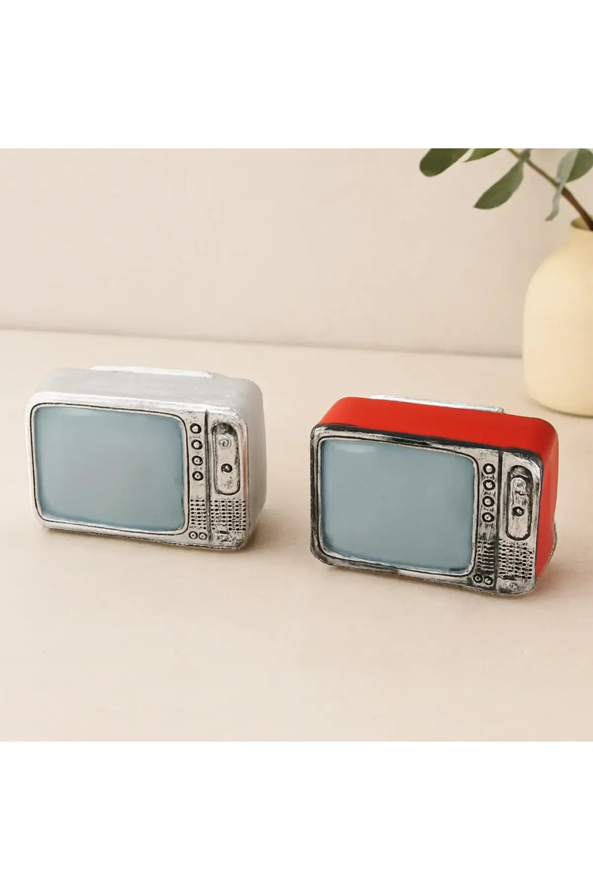 Vintage Televizyon Dekoratif Biblo Reçine 9x6 cm