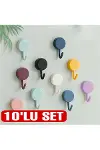 Kendinden Yapışkanlı Renkli Duvar Askısı (10lu Set)-1