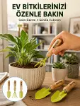 Ahşap Saplı Mini Bahçe El Aleti Seti Saksı ve Çiçek Bakım Seti-1
