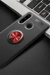 Huawei Y6P Kılıf Range Yüzüklü Silikon - Siyah-Kırmızı-2