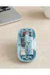 Bluetooth 5.2 ve 2.4G USB Kablosuz Mouse Pilli Mavi Tasarım-1