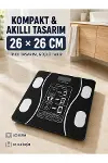 180 Kg Akıllı Cam Tartı Bluetooth Vücut Yağ Kas Su ve BMI Ölçüm Destekli Baskül-1