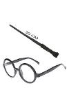 Harry Potter Asası 30 Cm Ve Siyah Çerçeveli Harry Potter Gözlüğü Seti-1
