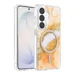 Onegif Samsung Galaxy S26 Lotus Simli Magsafe Kapak - Turuncu-1