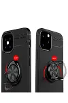Apple iPhone 12 Mini Kılıf Range Yüzüklü Silikon - Kırmızı-3