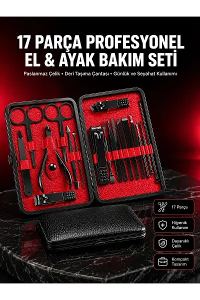 Kompakt ve Şık Tasarımlı 17 Parça Bakım Seti Yeni Nesil