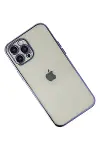 Apple iPhone 12 Pro Kılıf Razer Lensli Silikon - Mor-2