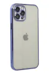 Apple iPhone 12 Pro Kılıf Razer Lensli Silikon - Mor-3
