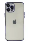Apple iPhone 12 Pro Kılıf Razer Lensli Silikon - Mor-1