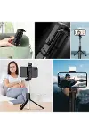 Kendiliğinden LED Işıklı Kumandalı Uzayabilen Selfie Çubuğu,Masa Üstü Tripod-2