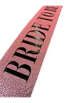 Pembe Üzeri Siyah Büyük Bride To Be Yazılı Simli Işıltılı Kuşak Kemer 10 cm Genişlik-3