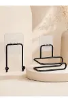 2’li Yapışkanlı Banyo Düzenleme Seti Rulo Kağıt Tutucu ve Havlu Askılığı-2