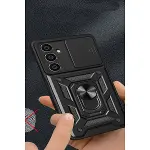 Samsung Galaxy A05s Kılıf Pars Lens Yüzüklü Silikon - Gold-3