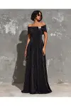 Kadın Trend Model Krep Straplez Abiye Elbise-2