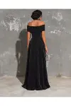 Kadın Trend Model Krep Straplez Abiye Elbise-4
