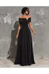 Kadın Trend Model Krep Straplez Abiye Elbise-1