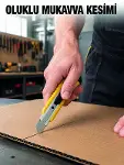 Metal Gövdeli 5’li Falçata Seti Profesyonel Maket Bıçağı Karton Koli Kesici-1