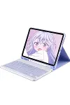 Apple iPad Pro 12.9 (2024) Kılıf KC01 Smart Klavyeli Tablet Kılıfı - Lila-1