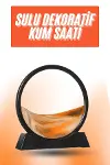 3D LED Işıklı Kum Saati Gece Lambası Hareketli Sulu Kum Saati Orta Boy-1
