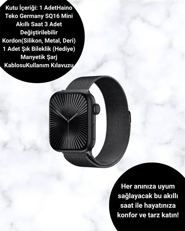 Akıllı Saat SQ-16 Mini Series 10 | Uni Tasarım, Sağlık ve Spor Takibi