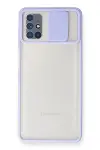 Samsung Galaxy M51 Kılıf Palm Buzlu Kamera Sürgülü Silikon - Lila-1