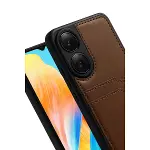 Oppo A38 Sara Kartvizitli Deri Kılıf - Taba-2