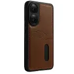 Oppo A38 Sara Kartvizitli Deri Kılıf - Taba-3