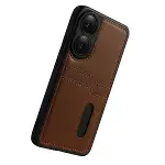 Oppo A38 Sara Kartvizitli Deri Kılıf - Taba-4