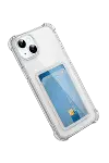 Apple iPhone 15 Kılıf Kart Şeffaf Silikon - Şeffaf-3