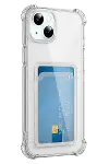 Apple iPhone 15 Kılıf Kart Şeffaf Silikon - Şeffaf-1
