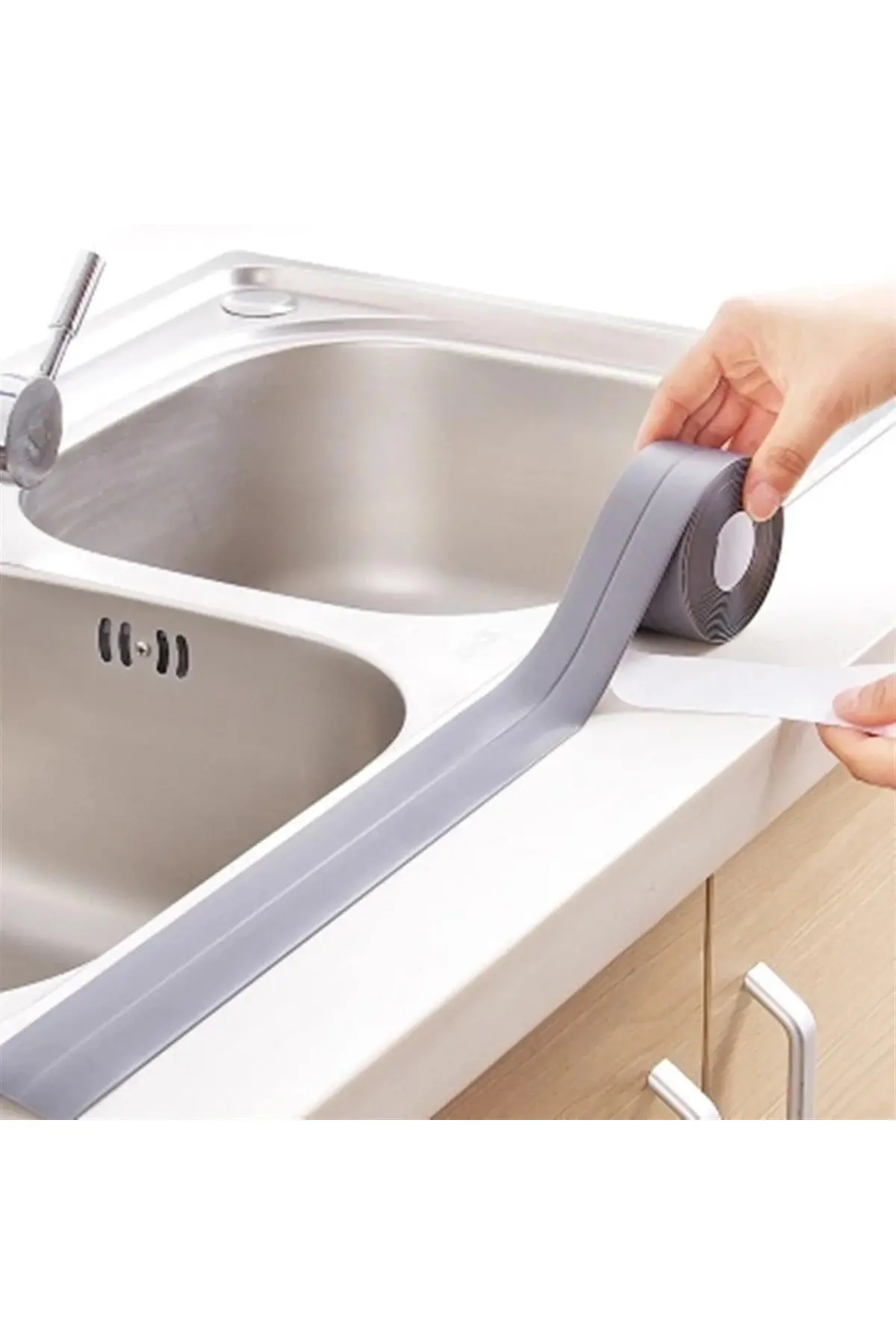 Gri Su Sızdırmaz Banyo Mutfak Lavabo Küvet İzolasyon Şerit Bant
