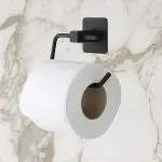 Kendiliğinden Yapışkanlı Siyah Paslanmaz Metal Kapaksız Tuvalet Kağıtlığı Aparatı-1