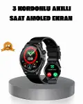AMOLED Ekranlı Smartwatch – 3 Kordonlu, Kalp Atış & Uyku Takipli Akıllı Saat-1