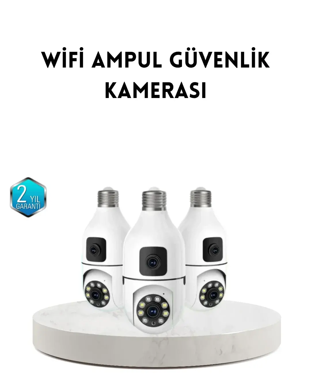 Ampul Tipi WiFi Kamera 2MP Lensli Full HD Görüntü ve Akıllı Hareket Algılama