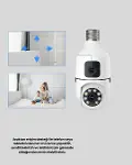 Ampul Tipi WiFi Kamera 2MP Lensli Full HD Görüntü ve Akıllı Hareket Algılama-3