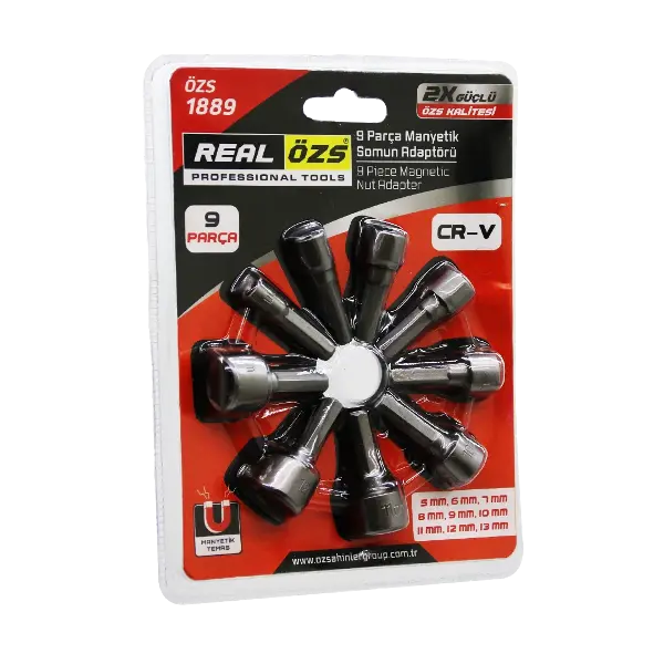 9 Parça - 5-13 Mm Manyetik Somun Sökme - Çatı Adaptörü