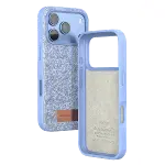 Onegif  İphone 18 Pro Max Bright Simli Kapak - Mavi-3