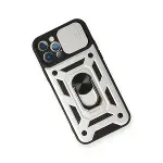 Apple İphone 12 Pro Kılıf Pars Lens Yüzüklü Silikon - Gümüş-3
