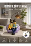 Romantik Çift Figürlü Okuyan Çift Masa Lambası Dekoratif LED Aydınlatma-1