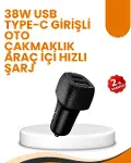 Araç Çakmak Girişli 38W Hızlı Şarj Aleti – İki Cihaz Destekli-1