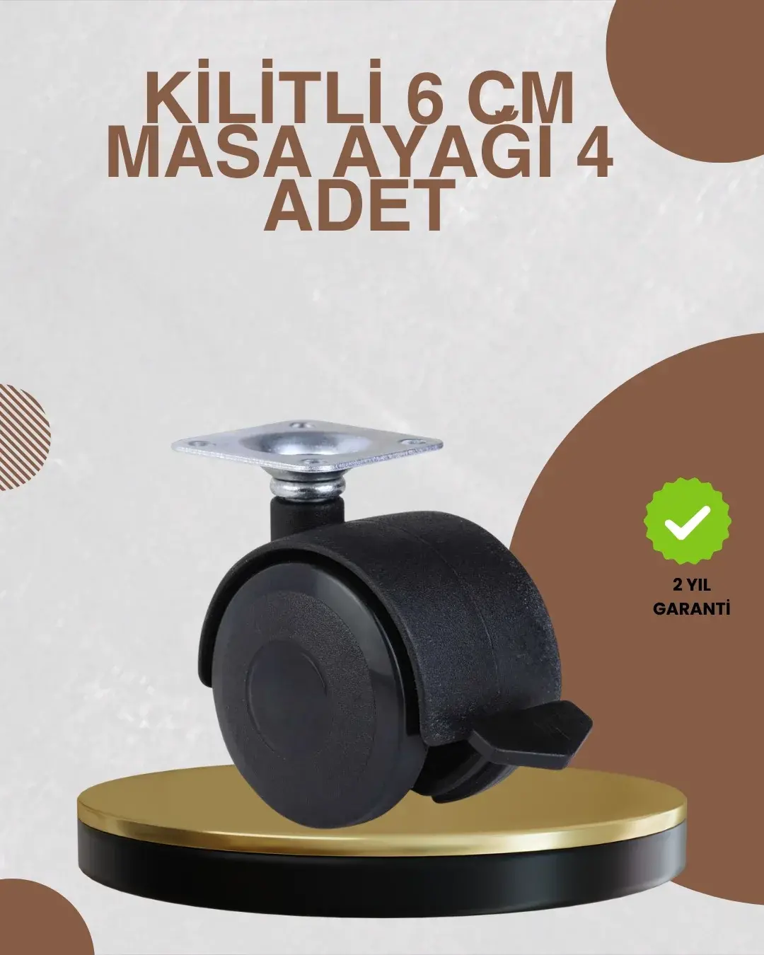 Kilitli Mobilya Ayağı 6 cm 4’lü Set Zen Korumalı