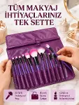 Yumuşak Fiber Kıllardan Oluşan 12'li Makyaj Fırçası Seti Göz Farı Allık ve Kontür İçin-1