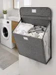 Banyo ve Çamaşır Odası İçin Duvara Asılan Katlanabilir Çamaşır Sepeti-4