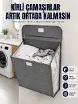 Banyo ve Çamaşır Odası İçin Duvara Asılan Katlanabilir Çamaşır Sepeti-1