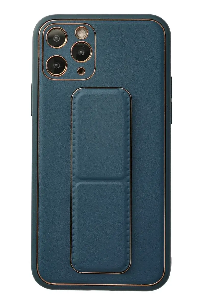 Apple iPhone 11 Pro Kılıf Coco Deri Standlı Kapak - Mavi