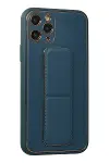 Apple iPhone 11 Pro Kılıf Coco Deri Standlı Kapak - Mavi-2