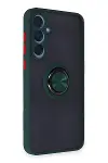 Samsung Galaxy A55 5G Kılıf Montreal Yüzüklü Silikon Kapak - Yeşil-2