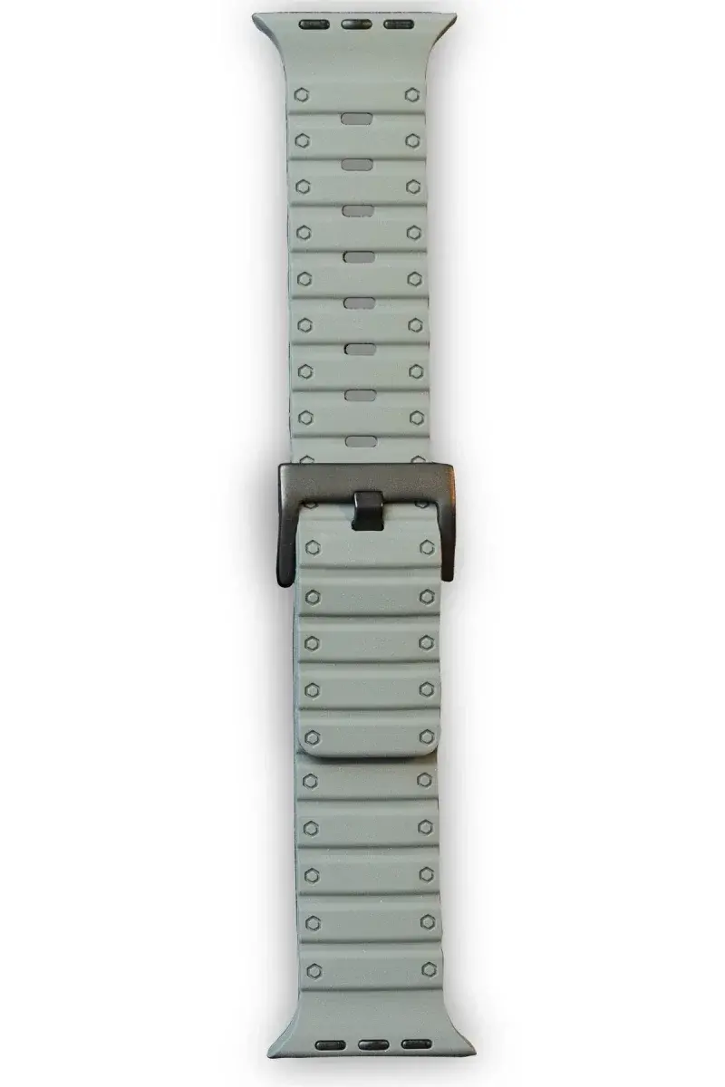 Apple Watch 42mm Magnus Mıknatıslı Silikon Kordon - Gri
